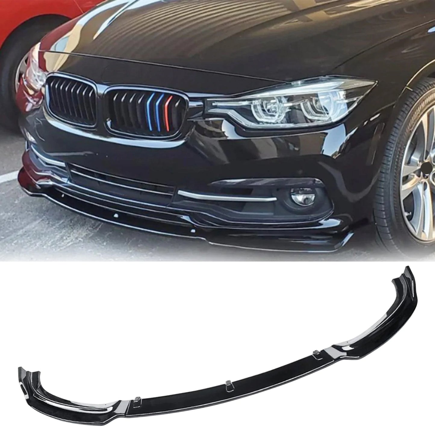 Dokładka Zderzaka Przedniego do BMW 3 Seria F30 / F30 LCI (2012–2018) – Front Bumper Lip Gloss Piano Black