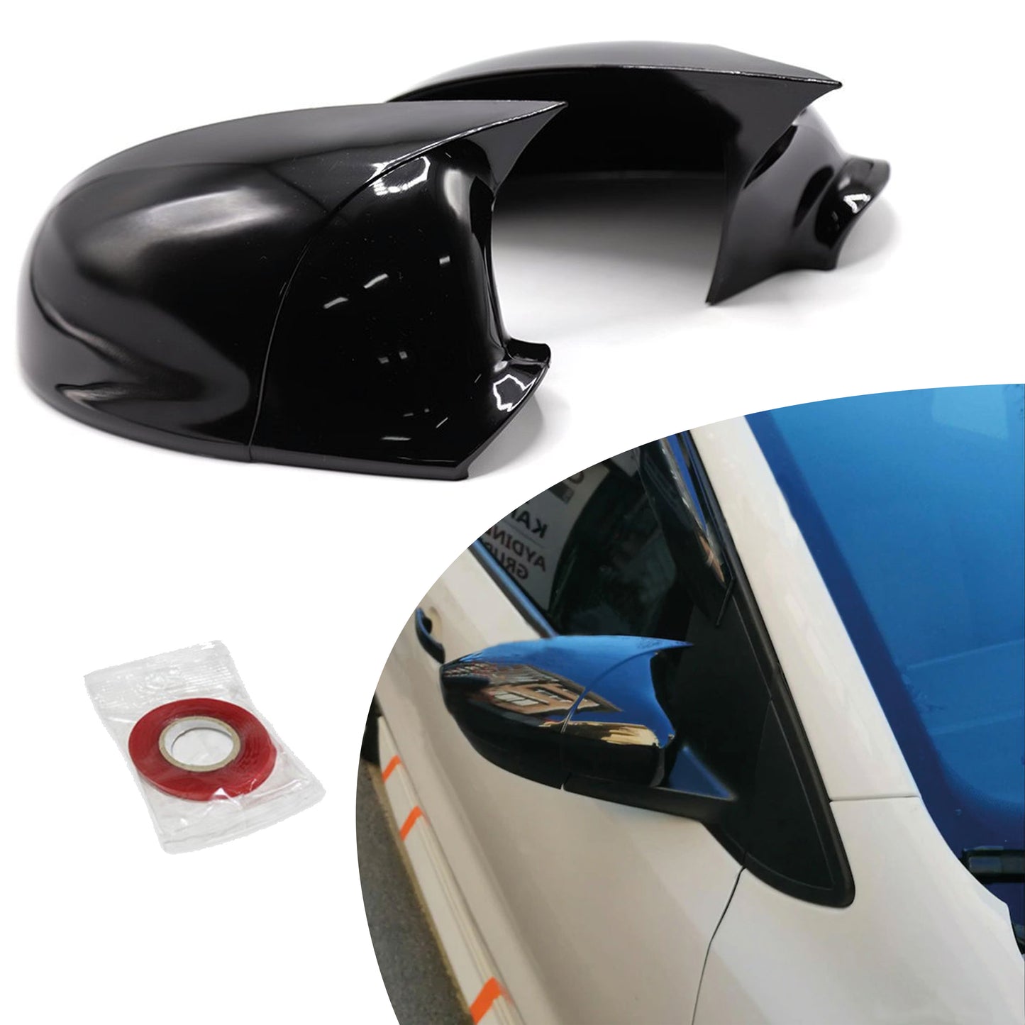 Nakładki na Lusterka do Opel / Vauxhall Astra K (2015+) – Bat Model Bright Black
