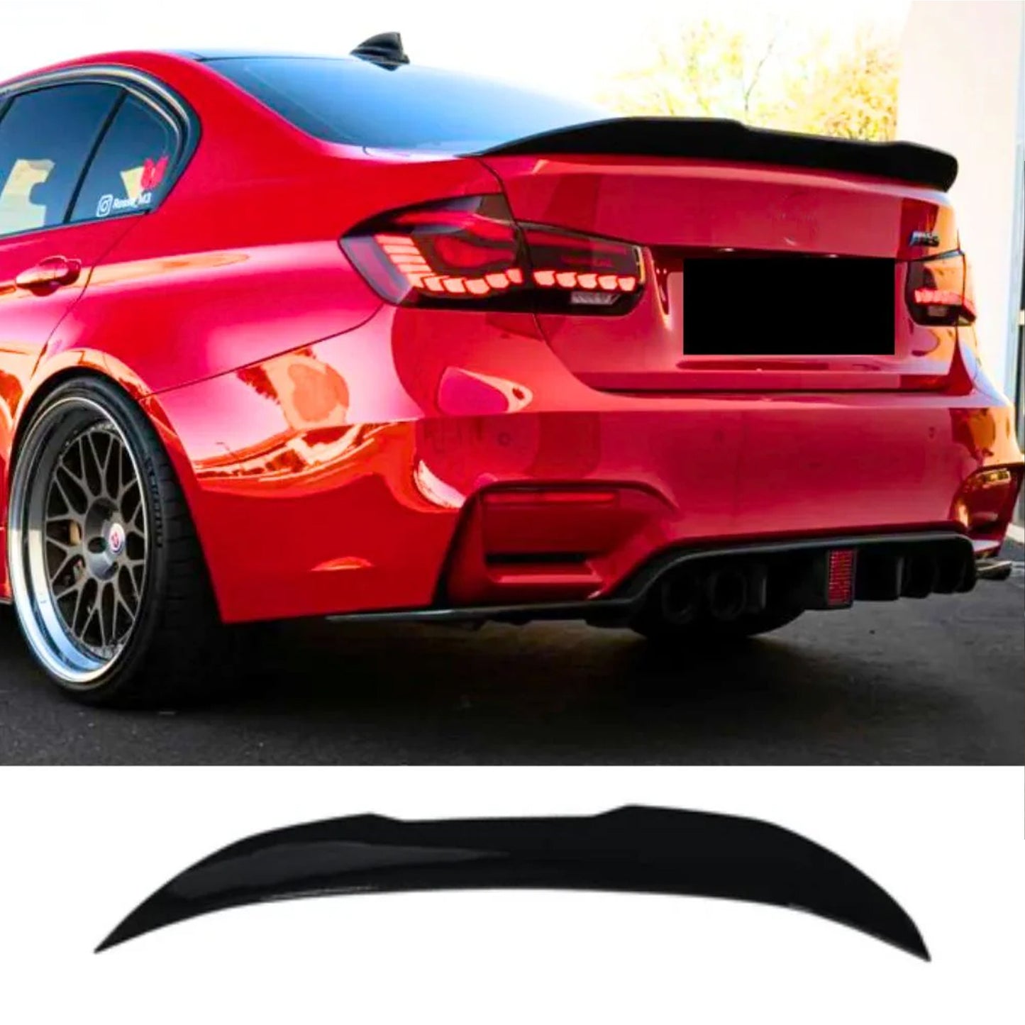 Spoiler Tylny do BMW 3 Seria F30 / F80 (2012–2018) – PSM Style Gloss Piano Black