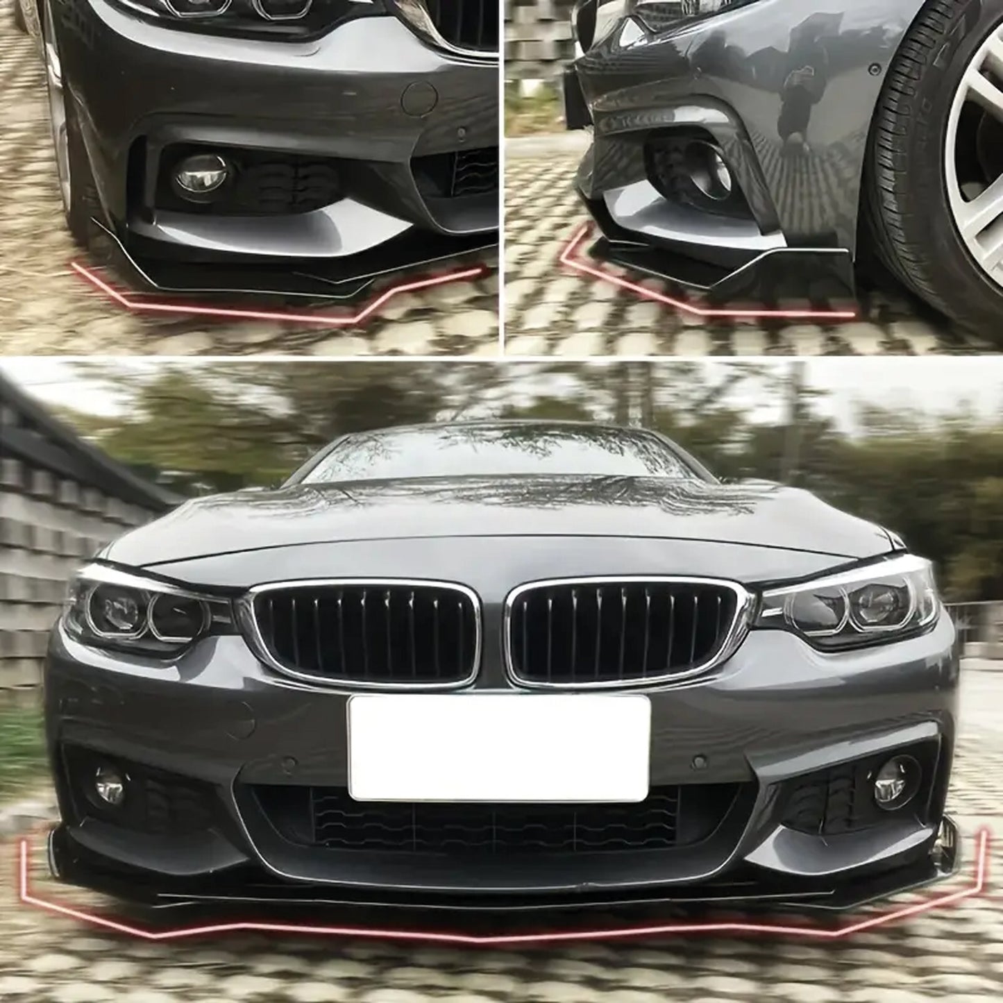 Dokładka Zderzaka Przedniego do BMW Serii 3 i 5 (E90 E92 E46 F30 F32 E60) – Front Bumper Lip B-Type Gloss Piano Black