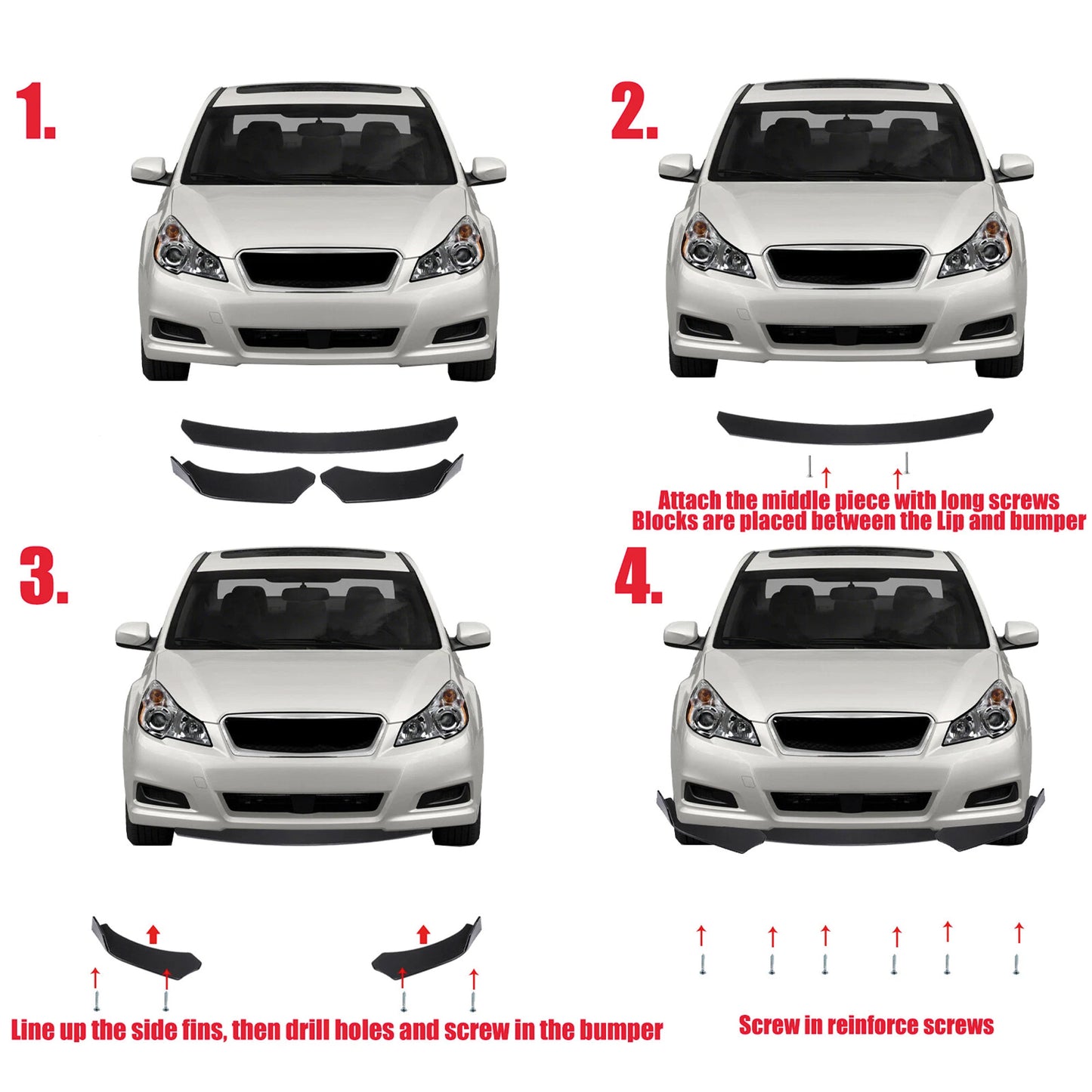 Dokładka Zderzaka Przedniego do BMW Serii 3 i 5 (E90 E92 E46 F30 F32 E60) – Front Bumper Lip B-Type Gloss Piano Black