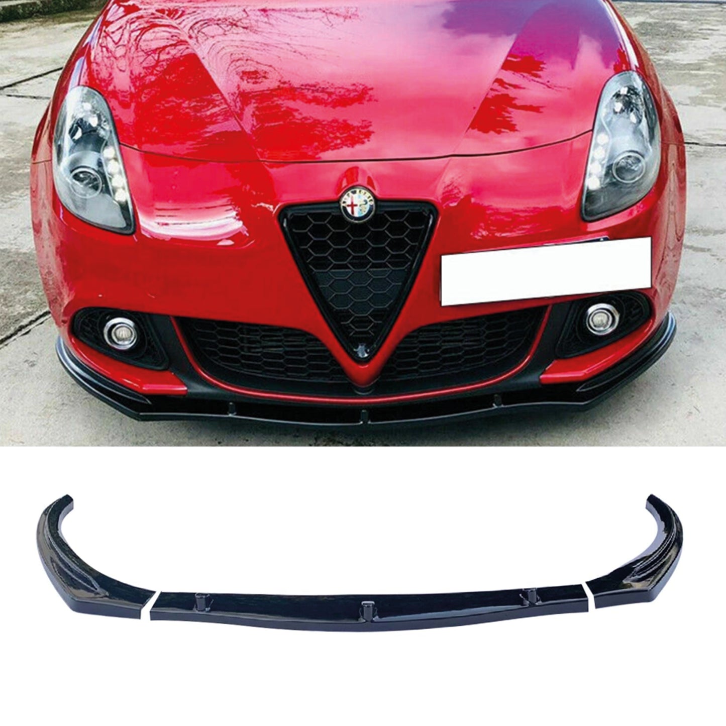 Dokładka Zderzaka Przedniego (Front Bumper Lip) do Alfa Romeo Giulietta 940 (2010–2020) – Zestaw 3-częściowy