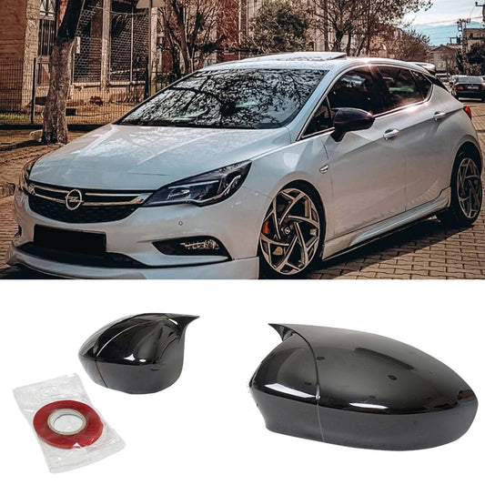 Nakładki na Lusterka do Opel / Vauxhall Astra K (2015+) – Bat Model Bright Black