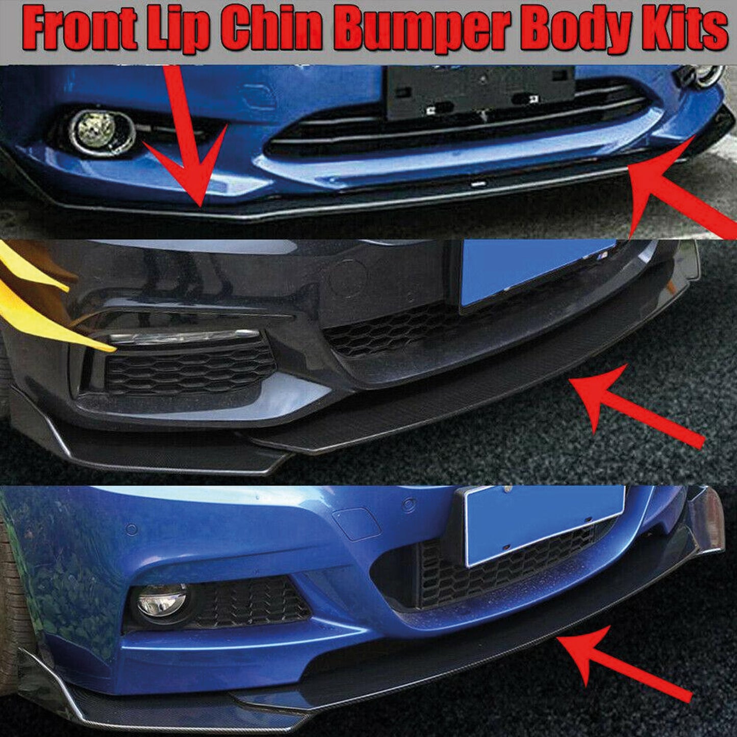 Dokładka Zderzaka Przedniego do BMW Serii 3 i 5 (E90 E92 E46 F30 F32 E60) – Front Bumper Lip B-Type Gloss Piano Black