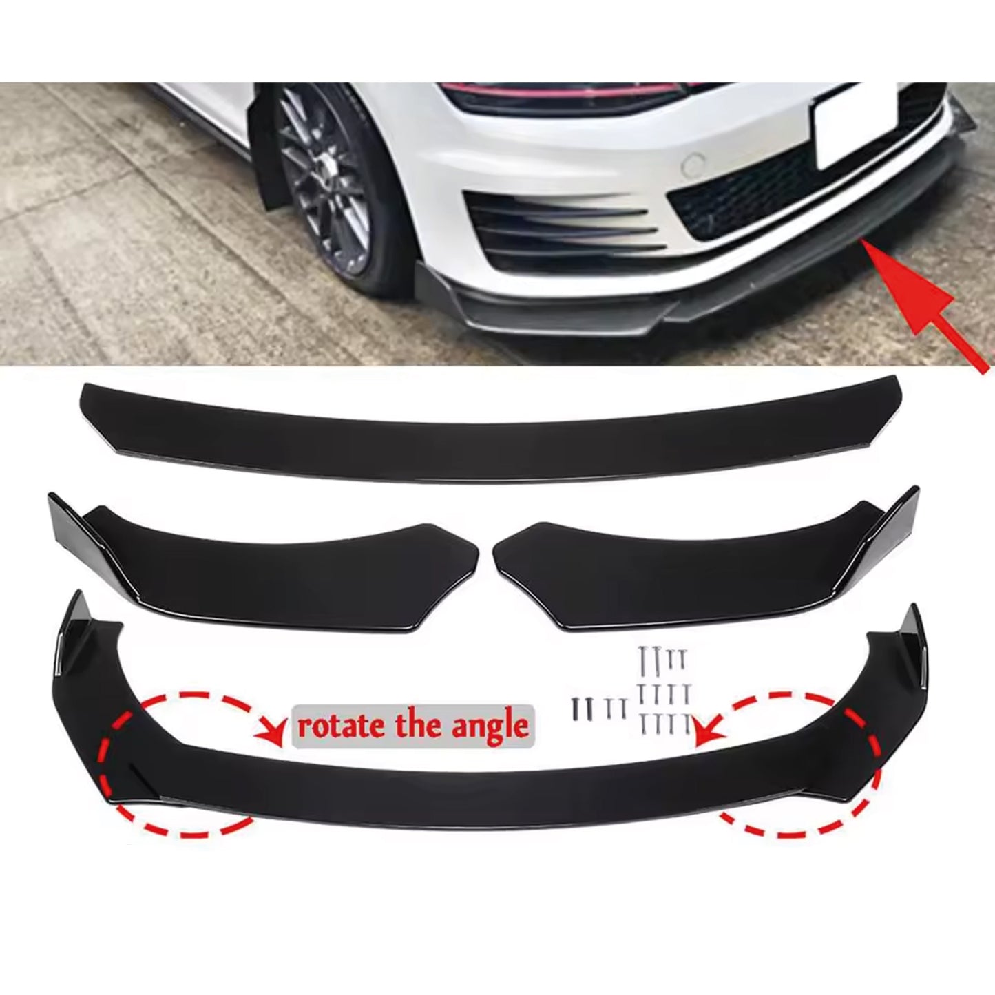 Dokładka Zderzaka Przedniego do BMW Serii 3 i 5 (E90 E92 E46 F30 F32 E60) – Front Bumper Lip B-Type Gloss Piano Black