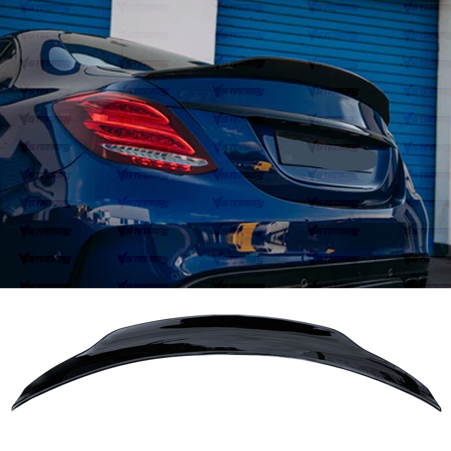 Spoiler Tylny PSM Style do Mercedes Klasa C W205 (2015–2019) – Gloss Piano Black
