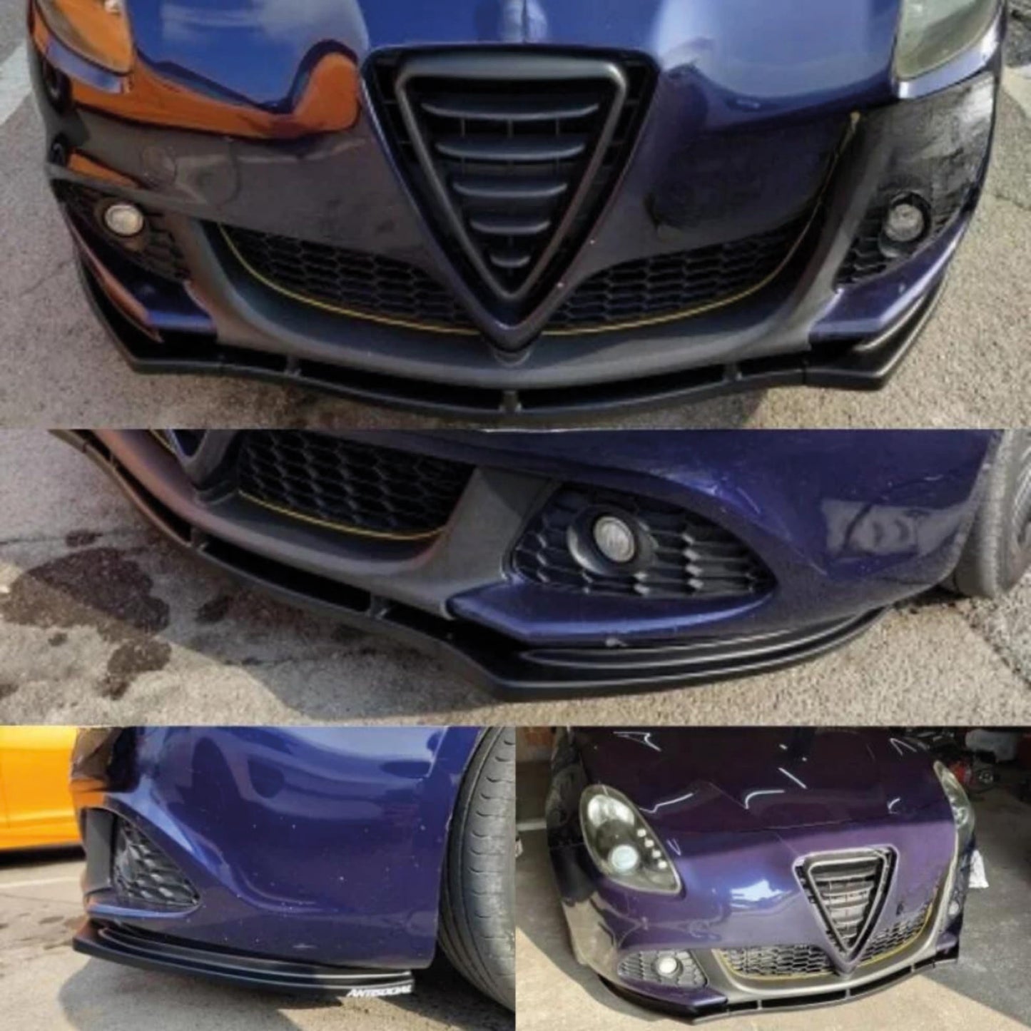 Dokładka Zderzaka Przedniego (Front Bumper Lip) do Alfa Romeo Giulietta 940 (2010–2020) – Zestaw 3-częściowy
