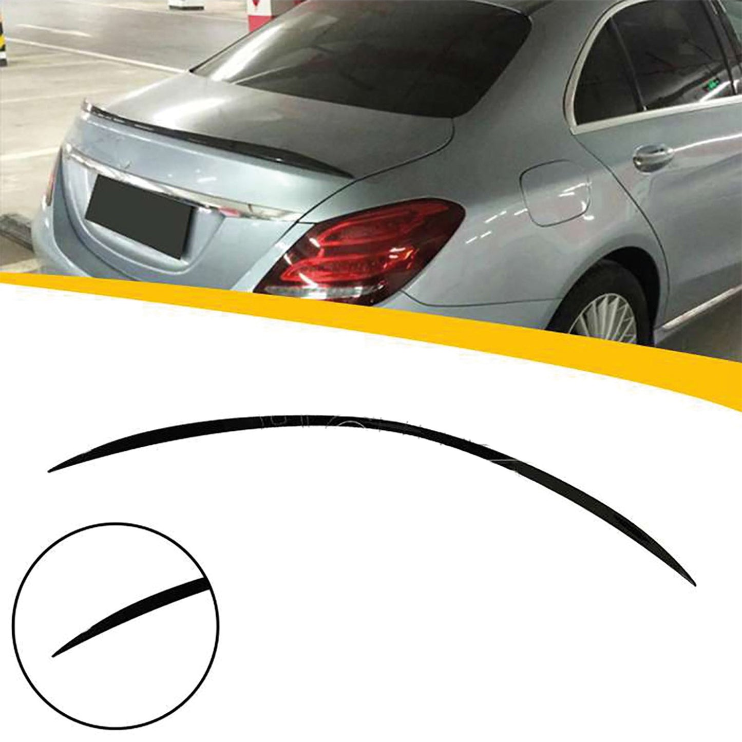 Spoiler Tylny do Mercedes C Klasa W205 (2014–2019) – Gloss Piano Black